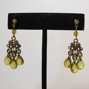 Peridot crystal/stone earrings